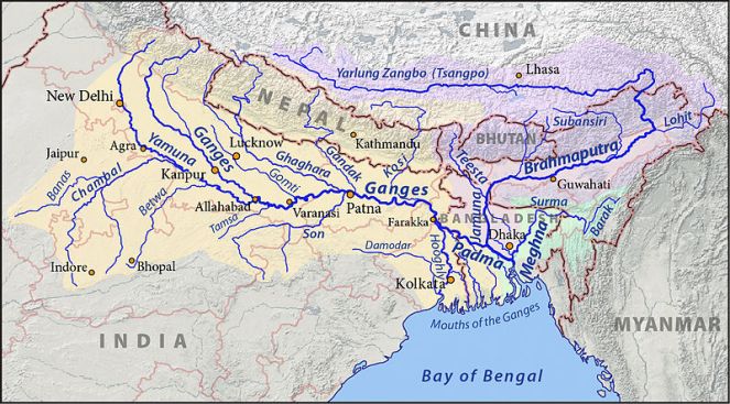 Map of Brahmaputra Basin from its origin to its confluence Source: http://en.wikipedia.org/wiki/Brahmaputra_River