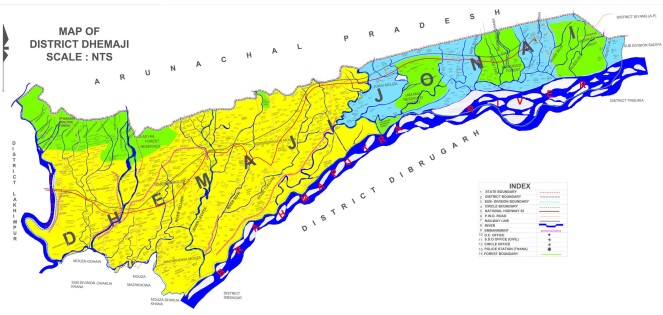 Map of Dhemaji District  Source - http://dhemaji.nic.in/flood/early_warning_system.htm 
