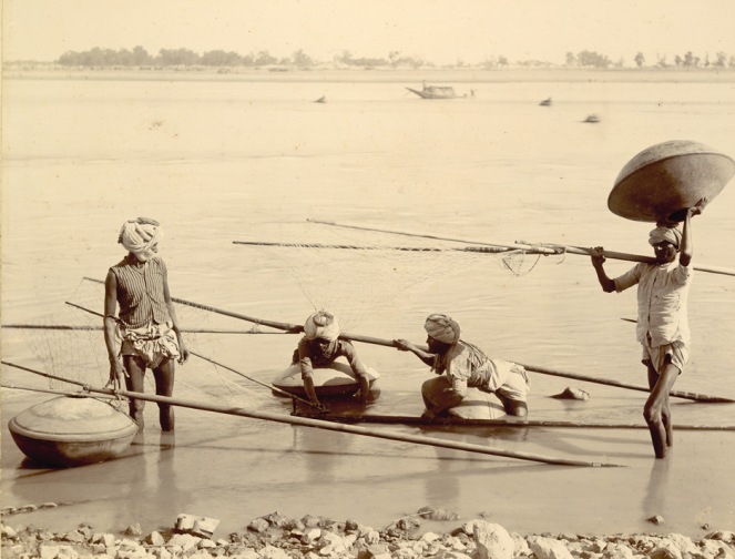 Palla fishers at Kotri, on the banks of Indus circa 1890. Photo from British Library, UK