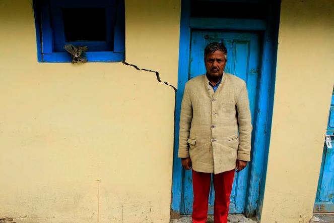Jyoti Prakash’s house in Yulla village suffered from cracks because of the tunnel construction of Karcham Wangtoo HEP