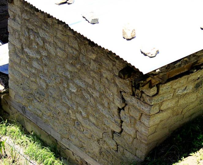 Cow shed developed cracks in Chugaun affected by Karcham Wangtoo Project’s tunnel construction