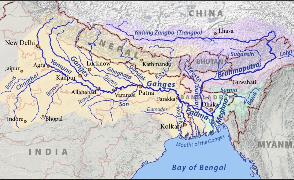 Ganga river basin (Source: http://en.wikipedia.org/wiki/Ganges_Basin)