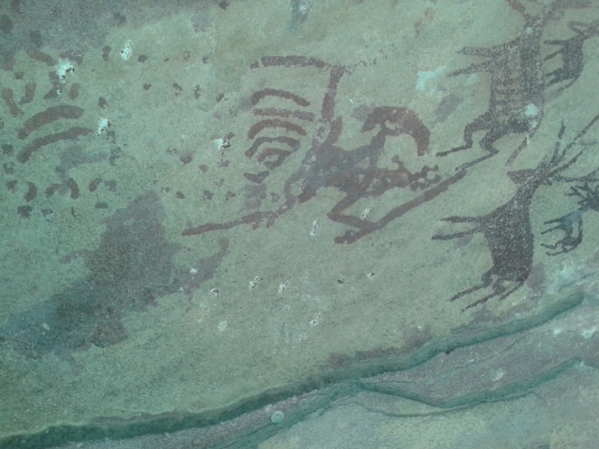 Prehistoric cave paintings within the Panna NP (Photo by Manoj Misra)