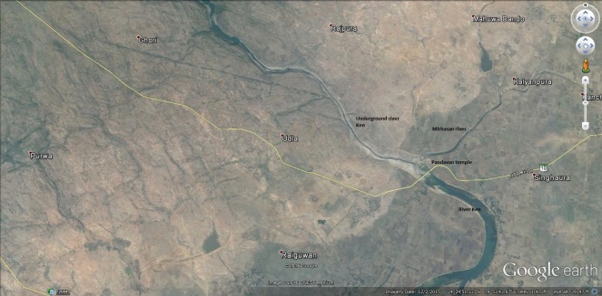 River Ken at Pandavan. Google earth image. Dec, 2015 (Photo by Manoj Misra)