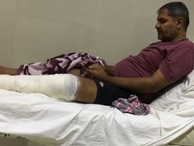 The activist recovering in hospital (Image: First Post)